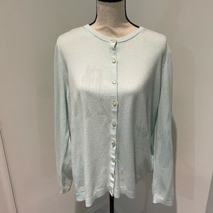 Talbots Beautiful Sea Foam Blue cardigan